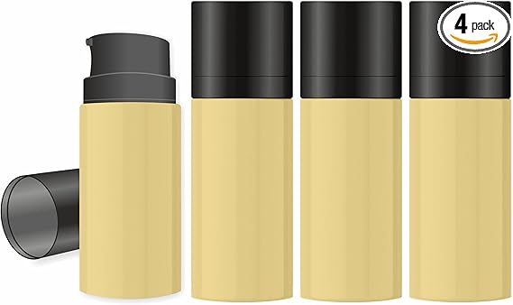 Shoprythm Packaging Pack of 4 Orange Airless Travel Bottle 15ml Shoprythm Packaging Pack of 4 Orange Airless Travel Bottle 15ml